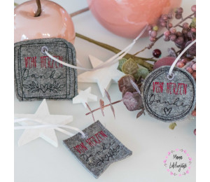 ADVENTSKALENDER Test-Türchen - Stickdatei ITH - Anhänger Von Herzen Danke